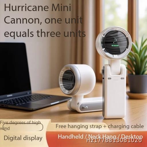 Southeast Asian popular violent high-speed fan USB charging neck portable small digital display handheld small fan N607