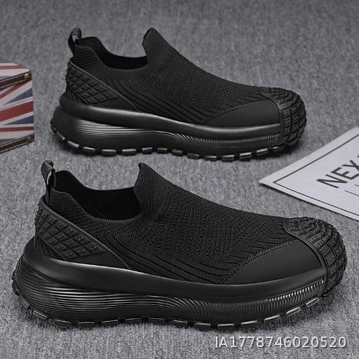 Men's Shoes Casual Style Breathable Flyknit Mesh Thin Edition Men's Single Shoes Teenagers Step on Dad Versatile Shoes