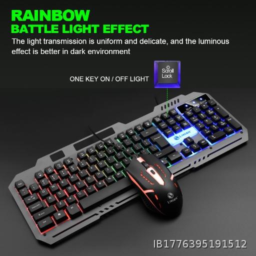 T25 Mechanical Touch Keyboard Esports Desktop Laptop Office Games Wired Metal Keyboard and Mouse Set