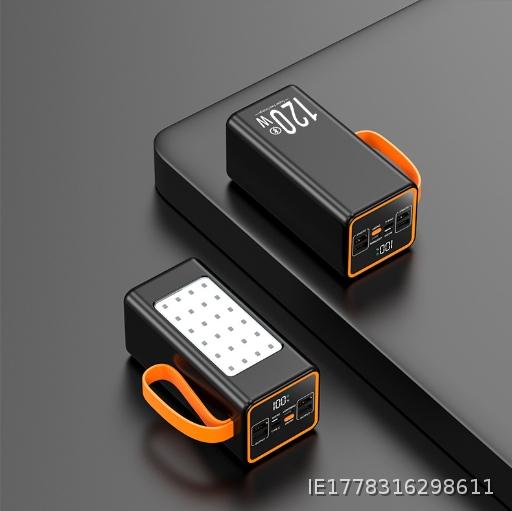 No returns No exchanges！Power Bank 100000mAh Super Fast Charging Built-in Cable High-Capacity Outdoor Camping Light Portable Charger