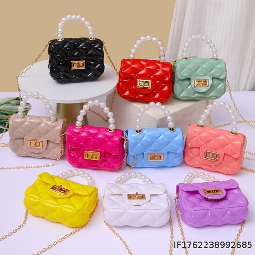 Change Single Shoulder Southeast Asian Grid Small Bag Handheld Candy Bag Color Girl Southeast Bag Crossbody Chain Jelly
