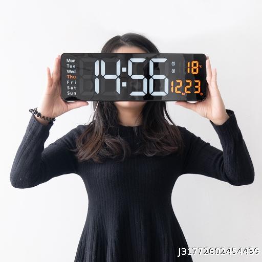 16 inch large screen function display clock Nordic digital clock Simple living room wall clock LED wall clock 6626
