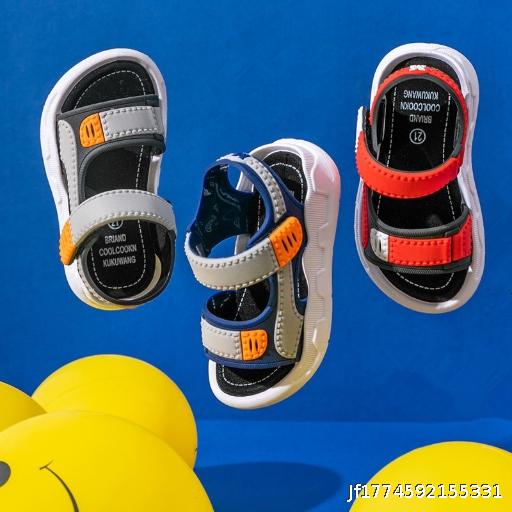 Boys' Sandals 2025 New Trendy Summer Mid Large Children's Soft Bottom Handsome Children's Children's Baby Boys' Beach Shoes