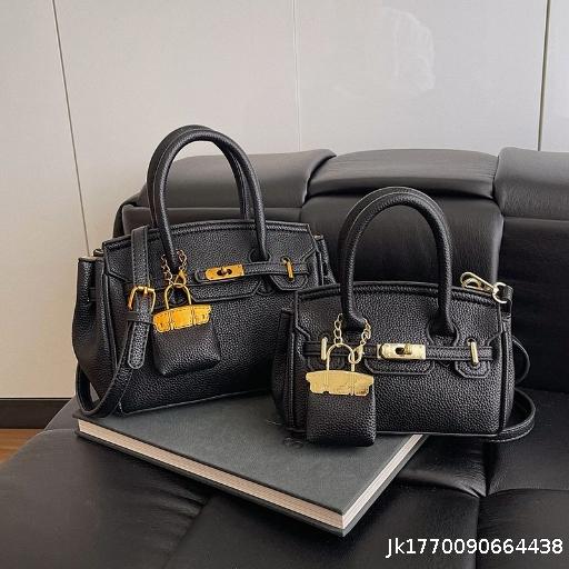 Fashionable Handheld Kelly Bag Female Hot Selling High Quality Texture Lychee Pattern Single Shoulder Crossbody Bag