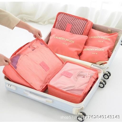 Travel bag 6-piece set Oxford cloth storage bag Underwear bra sorting bag Shoe storage bag 6-piece set