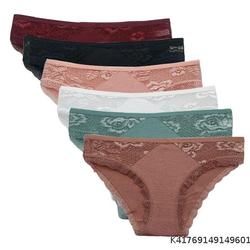 Women's Cotton Underwear Low Waist Girl Solid Color Lace Sexy Triangle Pants Cotton