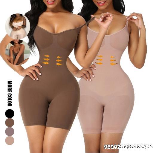  One piece shapewear with integrated abdominal compression and shaping