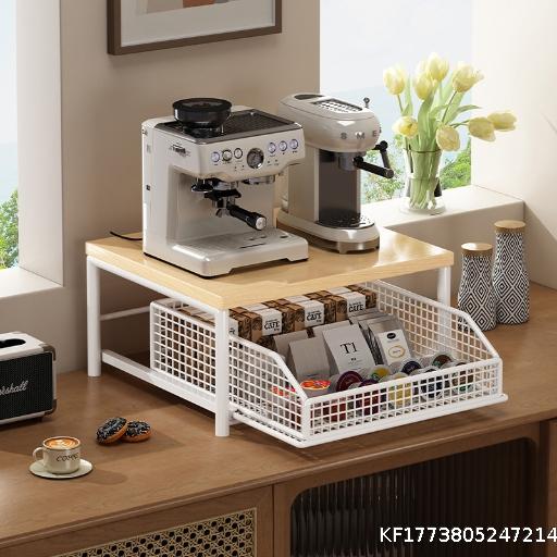 Coffee machine storage rack under the dining cabinet, bar counter desktop coffee capsule cup holder