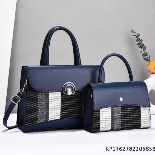 Mother and Child Bag, Large Bag, Two Piece Handbag Set, Striped Bags
