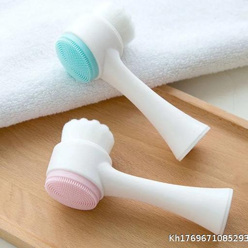 Home Manual Cleansing Brush Double sided Soft Hair Massage Brush Home Pore Cleaning Silicone Face Washing Brush