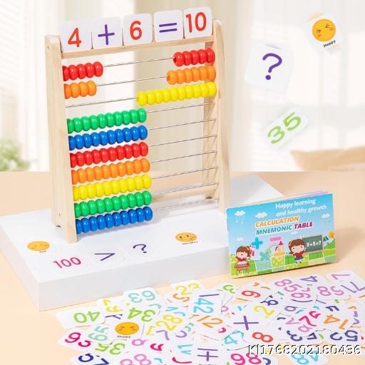 Calculation Frame Bead Calculation Frame Primary School Grade 1 Bead Mathematics Teaching Tool Kindergarten Montessori Arithmetic Artifact Children's Toy