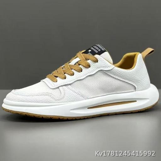 Men's Shoes Dad Shoes Trendy Mesh Breathable Low cut Sports and Leisure Shoes Height Increasing White Shoes