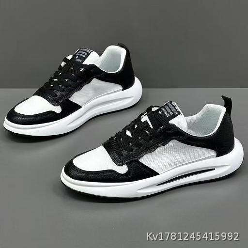 Men's Shoes Dad Shoes Trendy Mesh Breathable Low cut Sports and Leisure Shoes Height Increasing White Shoes