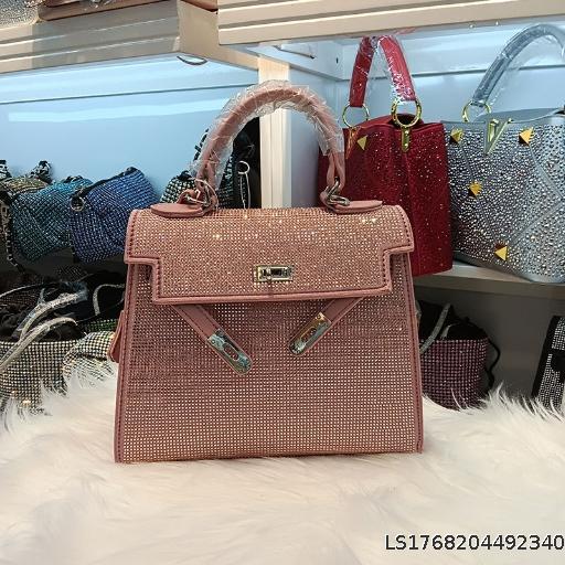 Kelly's High Grade Brilliant Diamond Handbag for Women 2025 New Light Luxury Kelly Bag Style Single Shoulder Crossbody Bag
