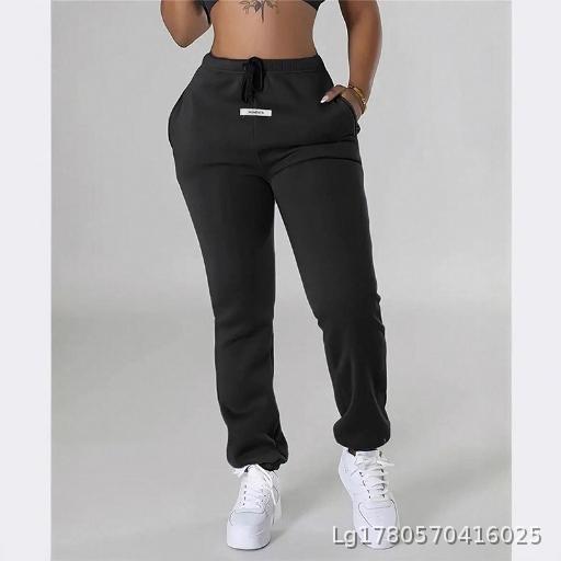 Women's high waisted drawstring pants straight leg casual pants for spring and autumn versatile loose and long