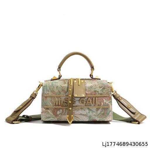 Women's Bag New Fashionable Embroidered Pillow Bag Handheld Single Shoulder Diagonal Cross border Trendy Women's Bag