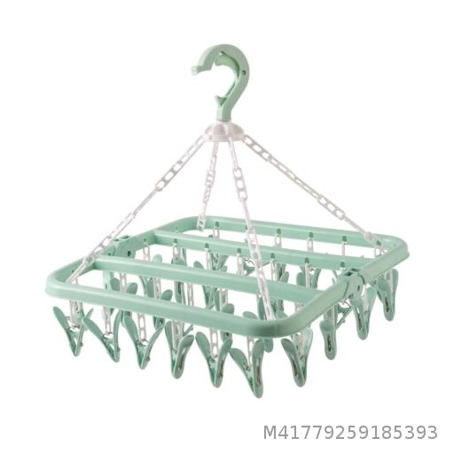 Windproof drying clothes rack for household use, adult children's socks, baby foldable plastic, multifunctional and multi clip drying clothes rack