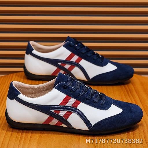 Autumn/Winter New Leather Anti Splashing Forrest Gump Shoes Low Top Versatile Bean Shoes Board Shoes Casual British Style Lace up Single Shoes