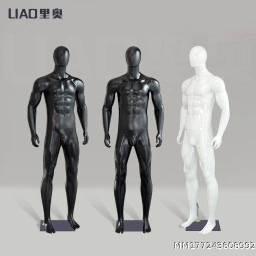 New plus size men's full body clothing store display stand, high-end showcase, muscular men's fake body model stand