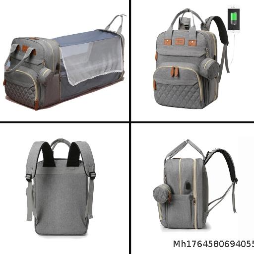 Multi functional portable folding baby crib mommy bag premium sense backpack for mother and baby going out lightweight backpack