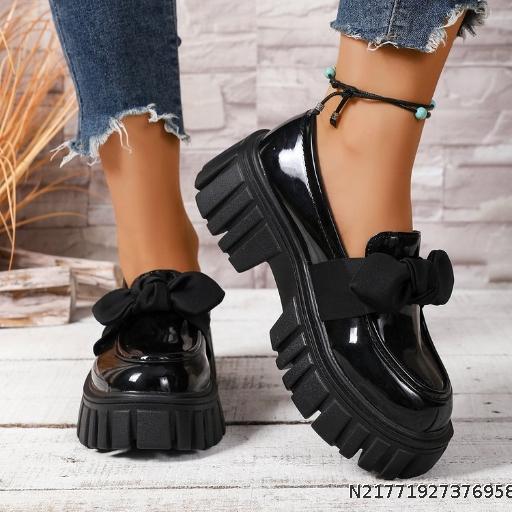 High heeled EVA sponge sole loafers