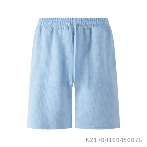 Summer Men's Solid Color Jacquard Trendy Casual Loose Shorts