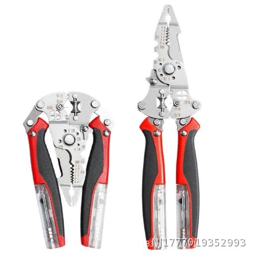 New multifunctional stripping pliers with electrical testing, folding 16 in one industrial grade cable cutting and stripping pliers for electricians