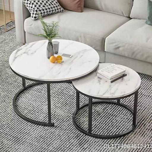 Nordic internet celebrity minimalist coffee table, modern creative home round coffee table, living room high-end feeling, iron art, light luxury, size round
