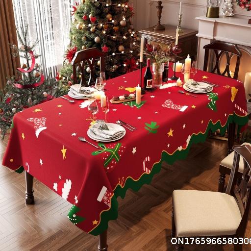  Christmas Tablecloth Atmosphere Red Checkered Table Flag Table Decoration Decoration Decoration Thanksgiving Theme Party Tablecloth