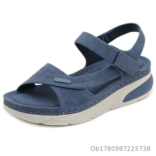 2025MD Lightweight Sandals for Casual Sports, Comfortable Thick Bottom, Velcro Stitching, Large Size Women's Shoes