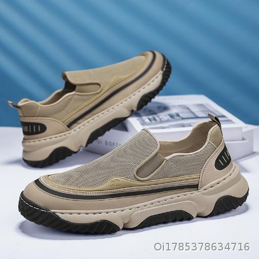 Men's Shoes Summer Fashion Canvas Shoes Mesh Breathable Odor proof One Step Lazy Shoes Outdoor Casual Shoes