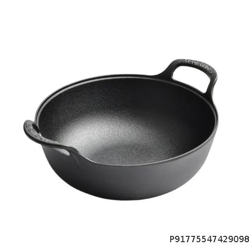  Cast iron ingot pot, thickened double ear stew pot, soup pot, household small frying pan, deep fryer, uncoated non stick flat bottomed pan