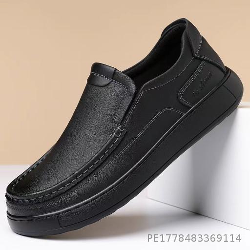 Spring New Handcrafted Men's Retro Versatile Soft Bottom Soft Leather Breathable Business Casual Leather Shoes 2358