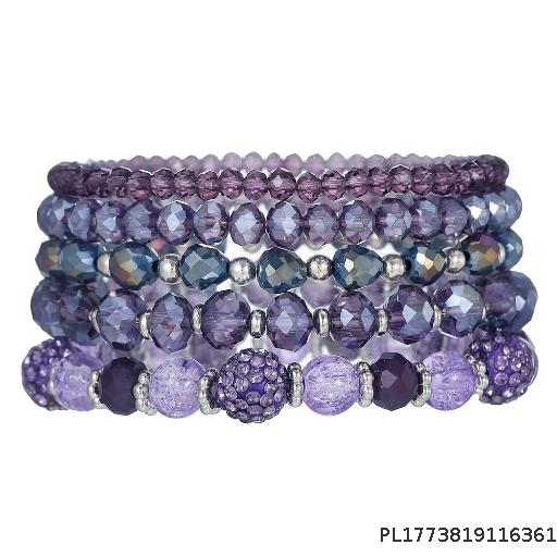 [Wholesale 5pcs] Bohemian style multi-layer layered bracelet for women, soft pottery, rice beads, diamonds, player accessories, elastic bracelet wholesale