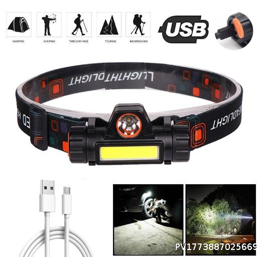 Multi functional strong bald head lamp dual light source mini headlight strong magnetic outdoor night riding small headlight