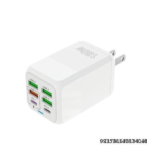 Mobile phone charger fast charging 150W charging head suitable for European, American and British standard 4U+2C multi port charging head