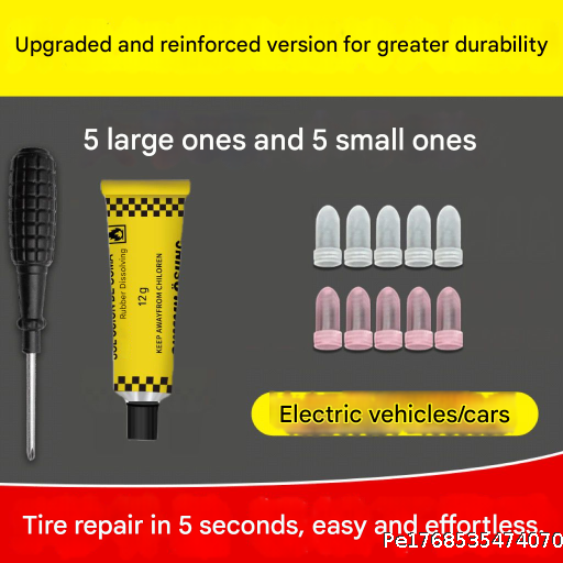 Rubber nail tool set for quick tire repair, vacuum tire tool set, mushroom nail motorcycle, electric bottle car
