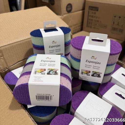 [Wholesale 5pcs] Ins Dishwashing Sponge Brush Three Pack Oil Pot Brush Double sided Kitchen Wipe Cleaning Cloth Nano Sponge Magic Wipe