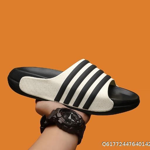 Striped unisex soft soled slippers, anti slip and wear-resistant couple slippers