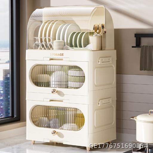  Household Multi story Kitchen Dish Storage Box, Dish Box, Dish Plate, Chopstick Drain Storage Rack, Plastic Bowl Cabinet