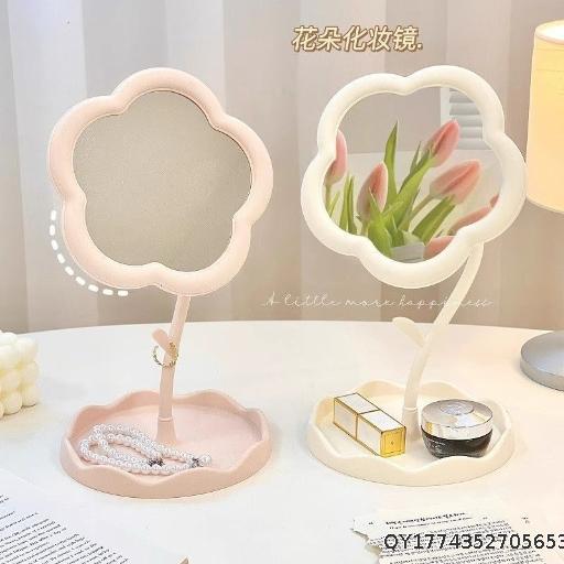 MOQ 2 Desktop Makeup Mirror Sunflower Design Cute Girl Heart Makeup Mirror Detachable Hanging Jewelry HD Makeup Mirror
