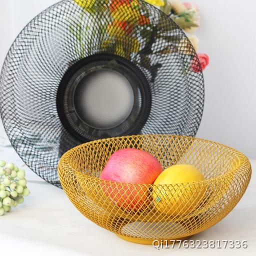 Nordic Creative Iron Wire Mesh Fruit Basket Double layer Modern Snack Candy Storage Basket Dry Fruit Plate Household Fruit Plate
