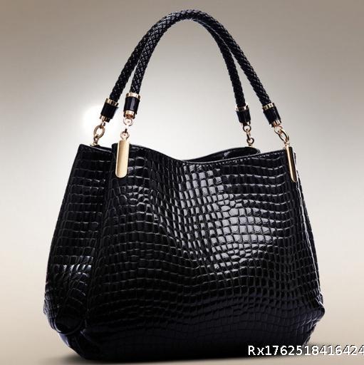 Women's Bag Winter New Fashion High end Crocodile Pattern Handbag Temperament Women's Bag European and American Style Middle aged Women's Bag