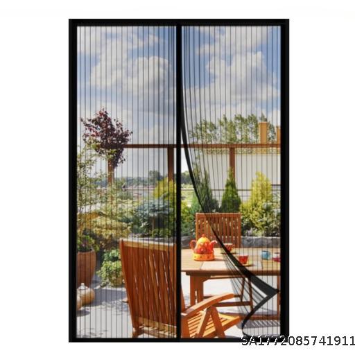  Magnetic screen door with glass fiber and polyester self closing closure, easy to install, suitable for door size upgrade, screen door mesh curtain