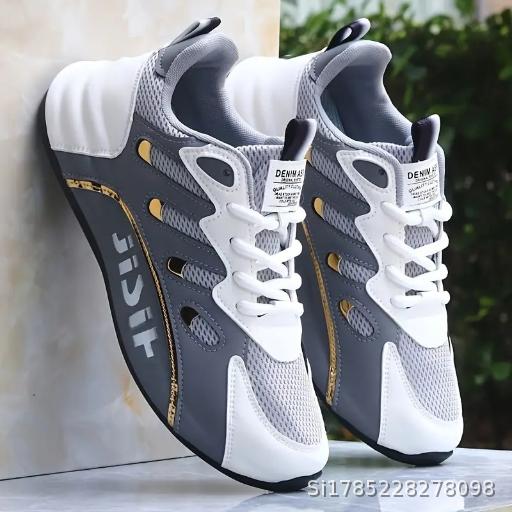 Large Men's Shoes Mesh Low Top Summer Style Fashionable and Versatile Soft Bottom Casual Sports Shoes