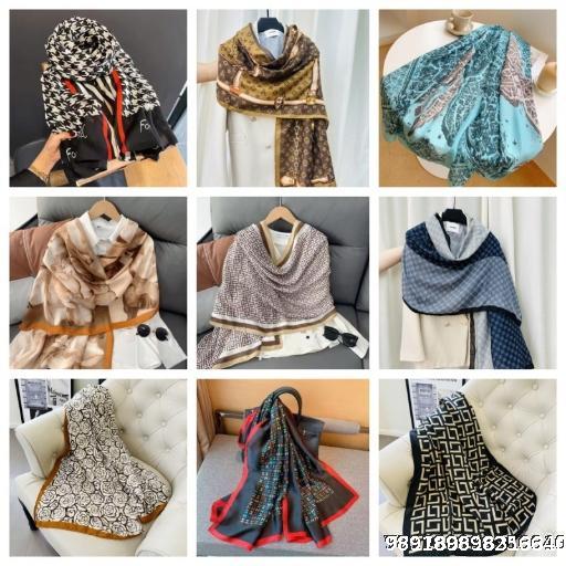 180 x 75 Korean Spring/Summer New Cotton and Hemp Scarf Thin Silk Smooth Shawl Travel Sunscreen Beach Scarf Women's Headscarf