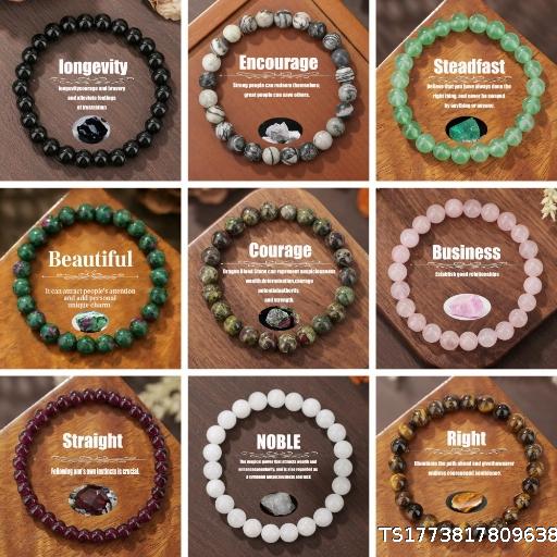  [Wholesale of 5 pieces] Natural crystal bracelet 8mm popular elastic thread tiger eye stone bracelet women's wholesale