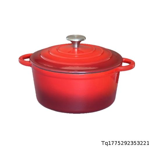 Chinese Red Cast Iron Soup Pot, Seafood Pot, Soup Stew Pot, Stir Fry Pot, Ceramic Pot, Induction Cooker, Gas Stove, Universal Enamel Pot
