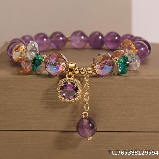 Bracelet Purple Crystal Bracelet Female Ins Niche Design Micro Inlaid Zircon Bracelet