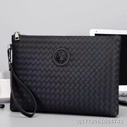 Men's Handbag Soft Leather Weaving Men's Wallet Business Leisure Bag Envelope Tiger Head Bag